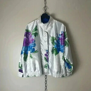 Vintage Floral Reversible Light Jacket  Size XL